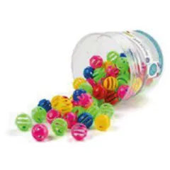 PALLINA IN PLASTICA CON CAMPANELLA COLORI ASS. Ø3,6 CM